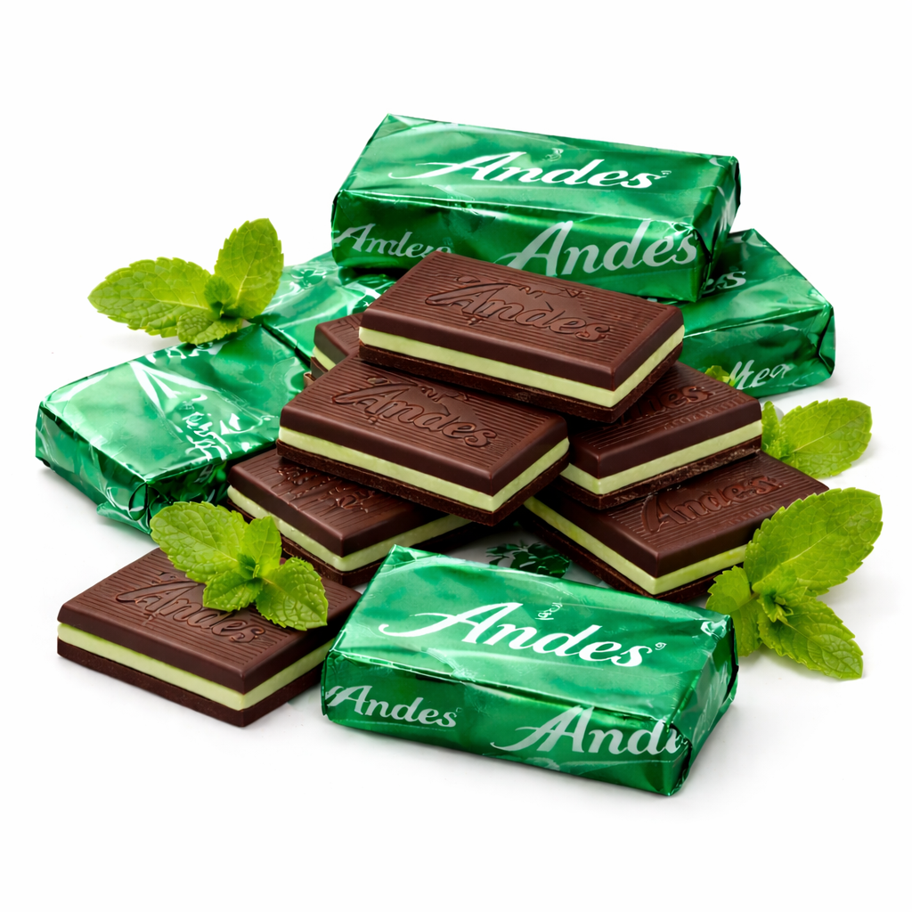 Candy and chocolate collection featuring chocolate mint treats