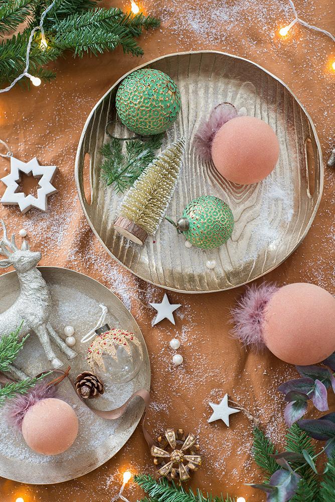 Green Glass Christmas Ball Ornaments — Set of 12
