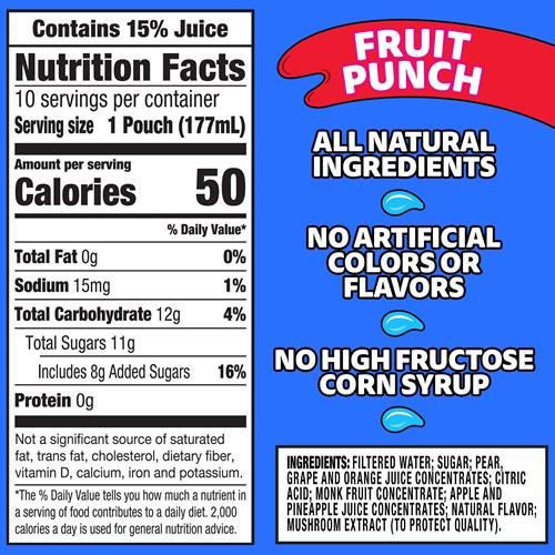 Capri Sun Fruit Punch Flavored With 6 Fl Oz 10 Ct