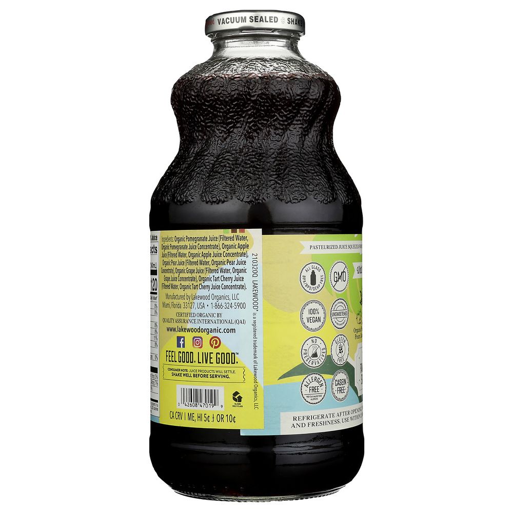LAKEWOOD: Organic Pure Fruit Pomegranate Juice 32 oz