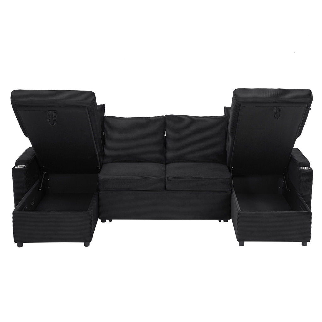 U Shaped Sectional Sofa Bed with