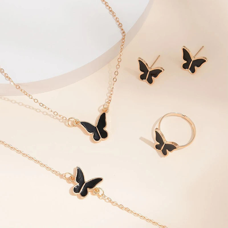 Butterfly Necklace & Earrings Set