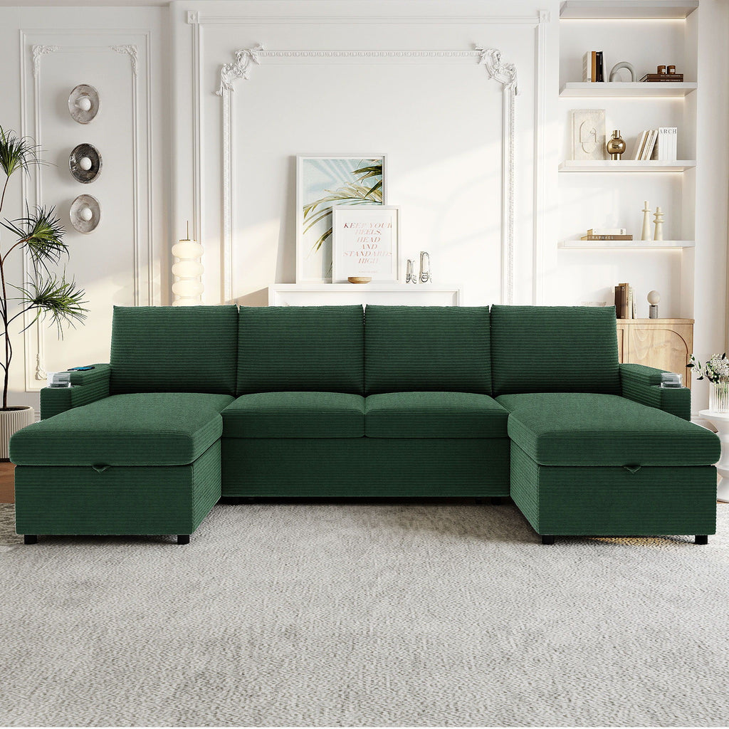 U Shaped Sectional Sofa Bed with