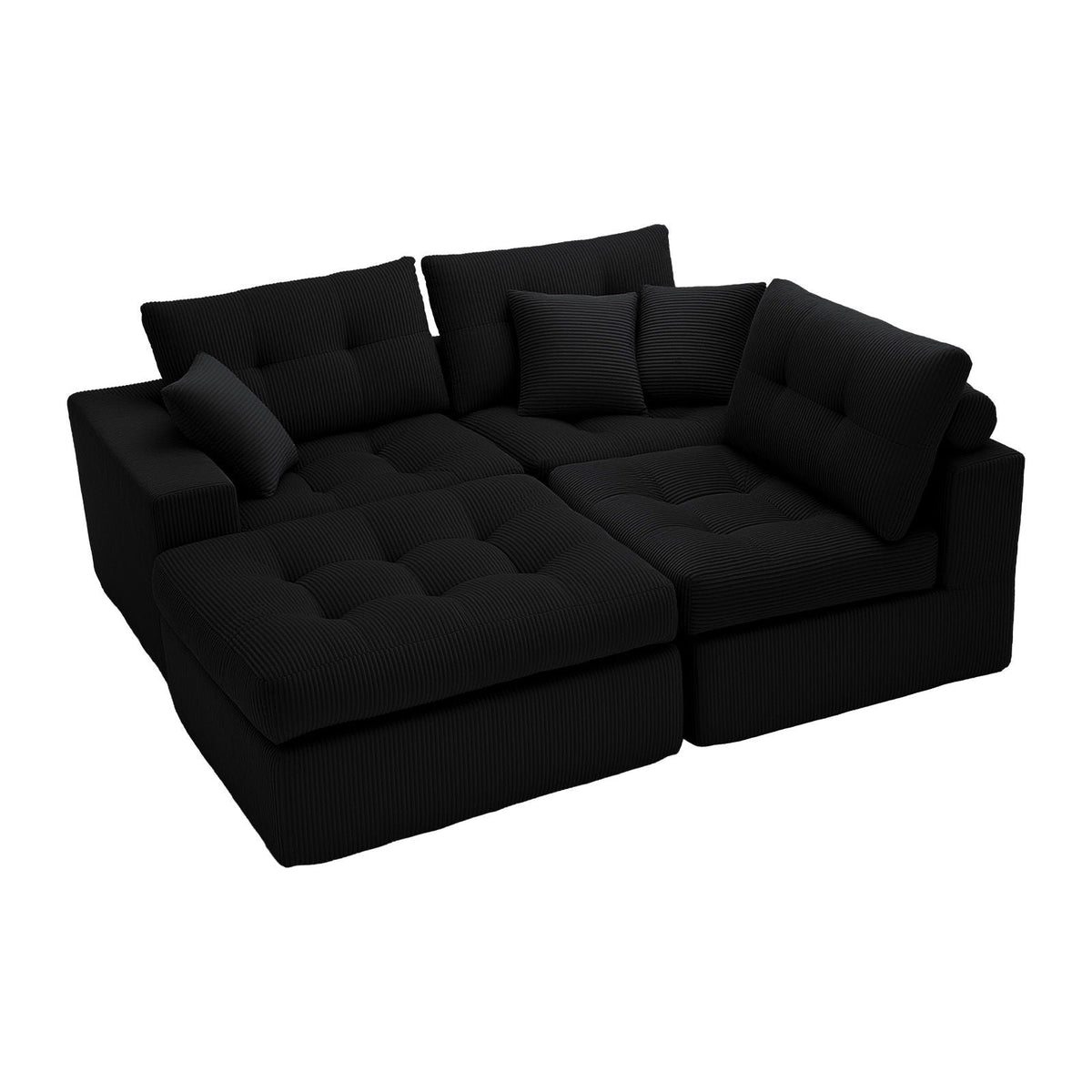 Corner Chaise L-Shaped Sectional Sofa Bed with No Assembly - Multiple Colors