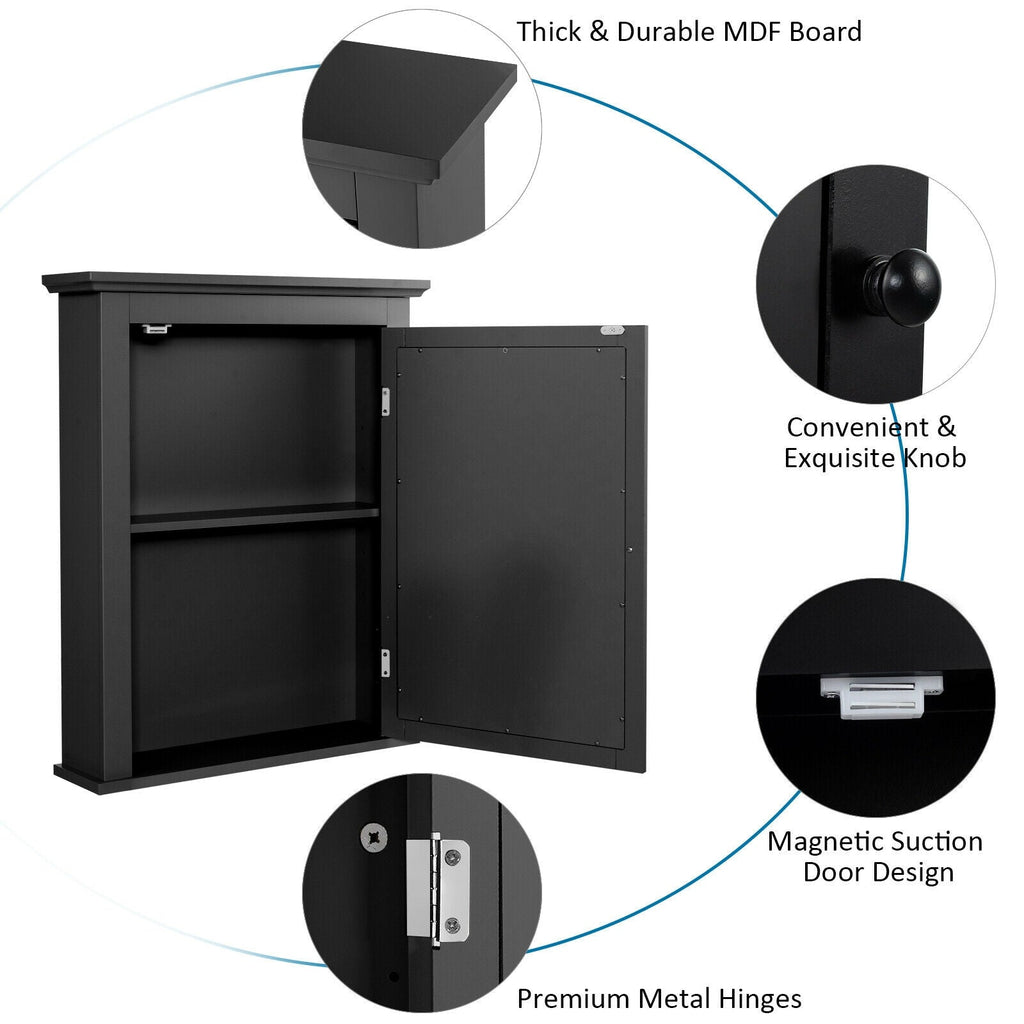 Bathroom Wall Mounted Storage Mirror Medicine