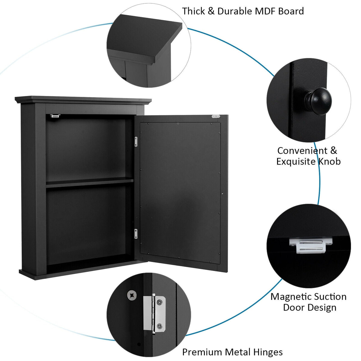 Bathroom Wall Mounted Storage Mirror Medicine