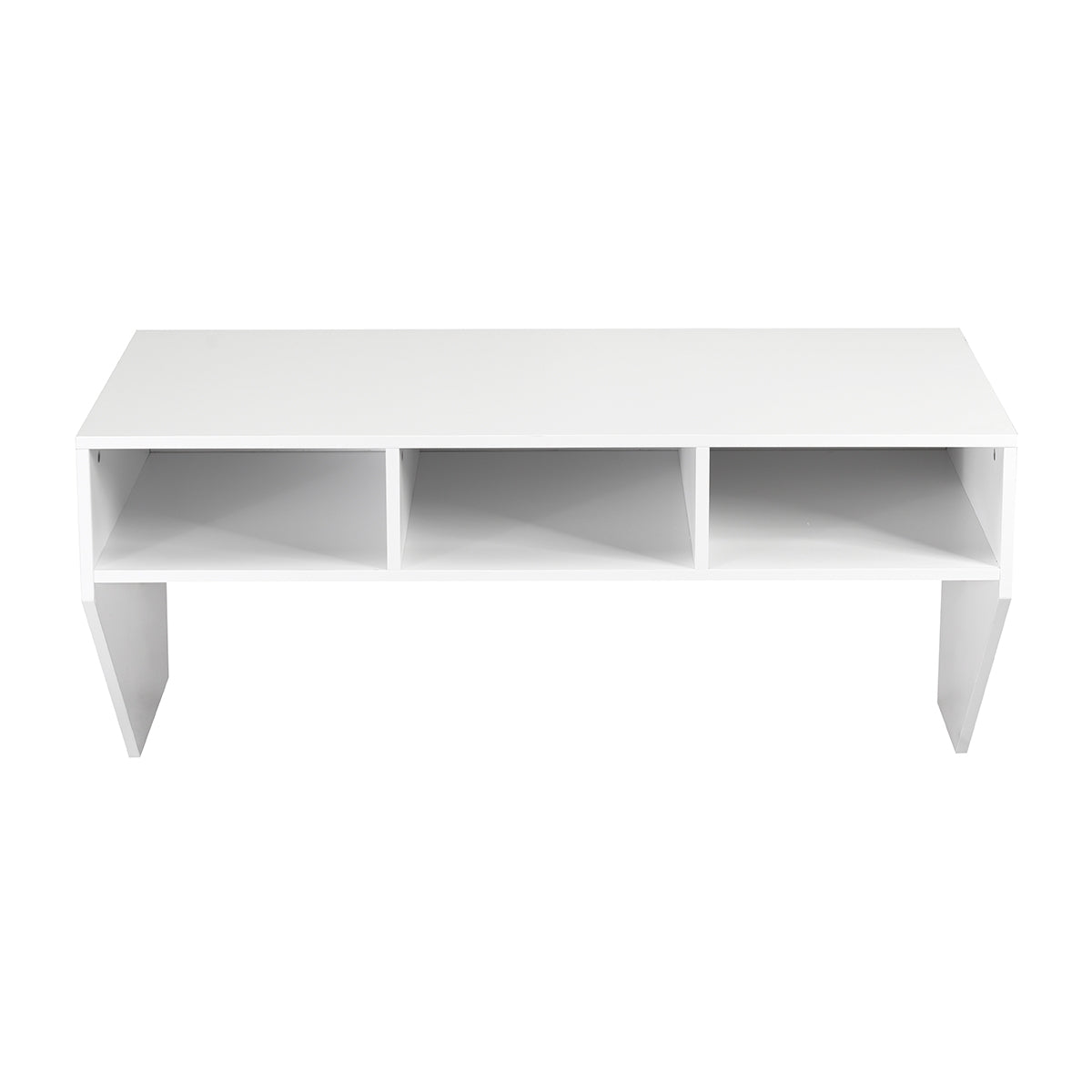 Wall-Mounted Floating Desk with Storage Shelf – White