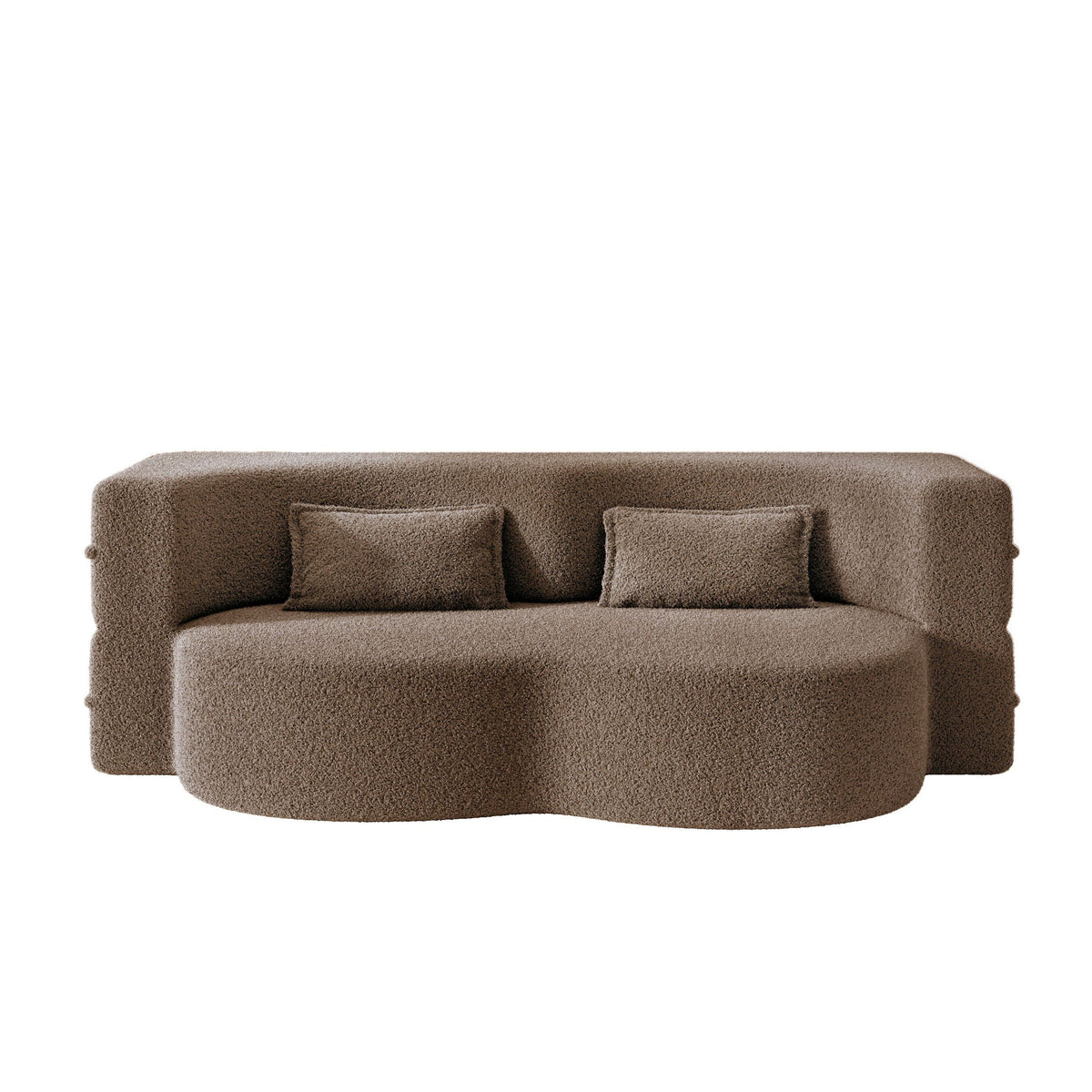 Modern Floor Sleeper Sofa Bed with 2 Pillows - Convertible Twin Size Folding Futon