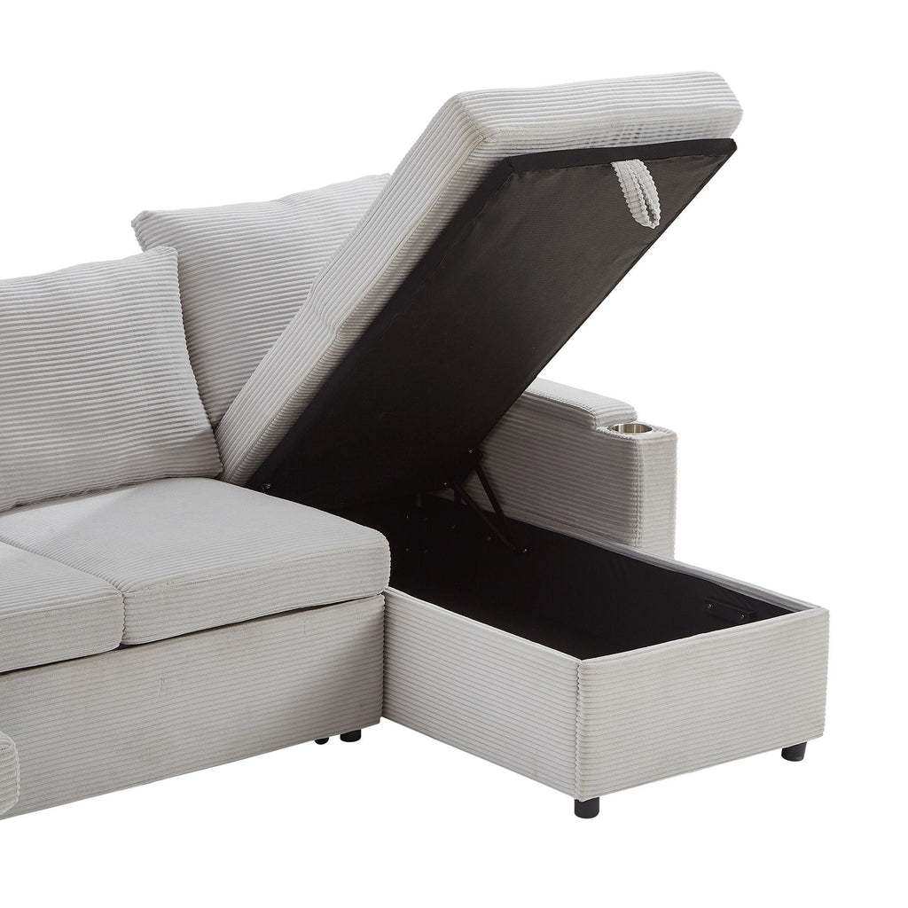 U Shaped Sectional Sofa Bed with