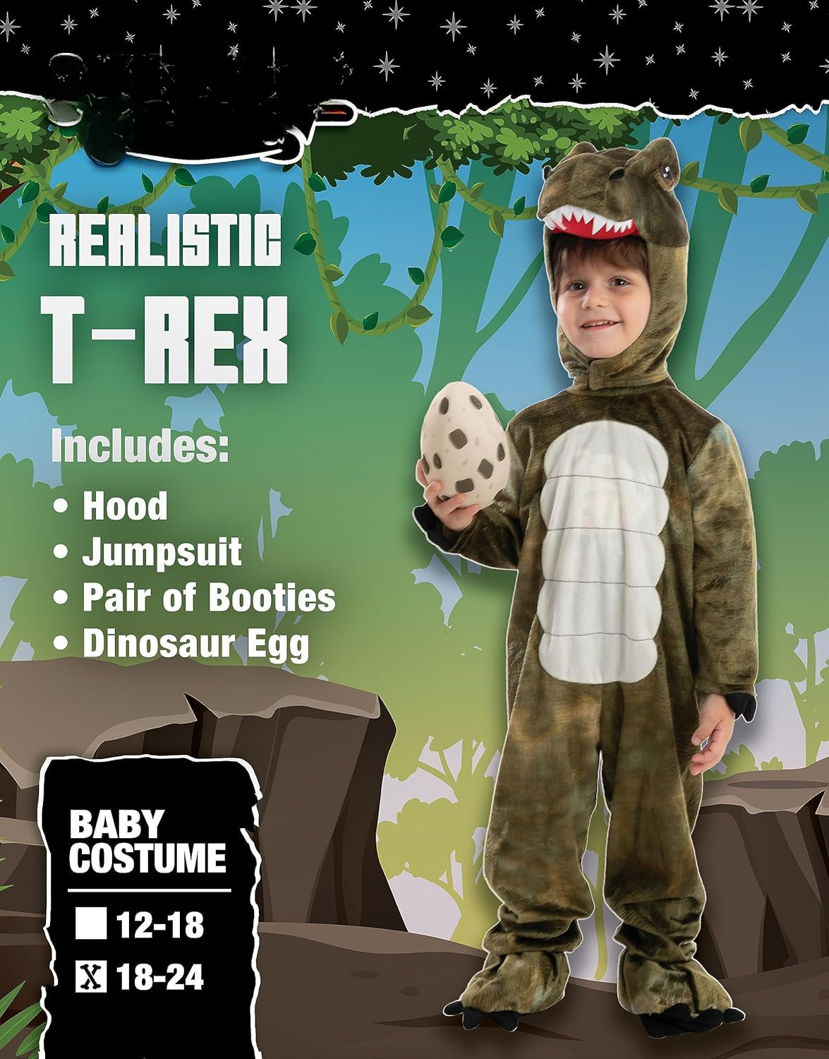 Kids' T-Rex Dinosaur Costume with Egg