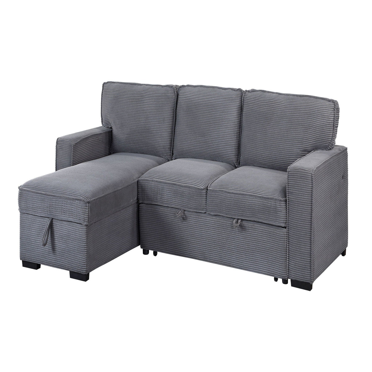 Pull Out Sofa Bed Sectional with Modern Design - Dark Gray