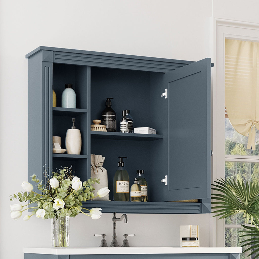 Bathroom Wall Cabinet with Mirror & Towel Rod