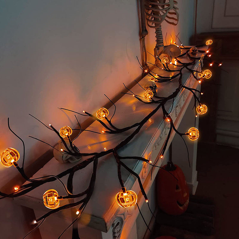 Halloween Bat or Pumpkin LED Vine Light