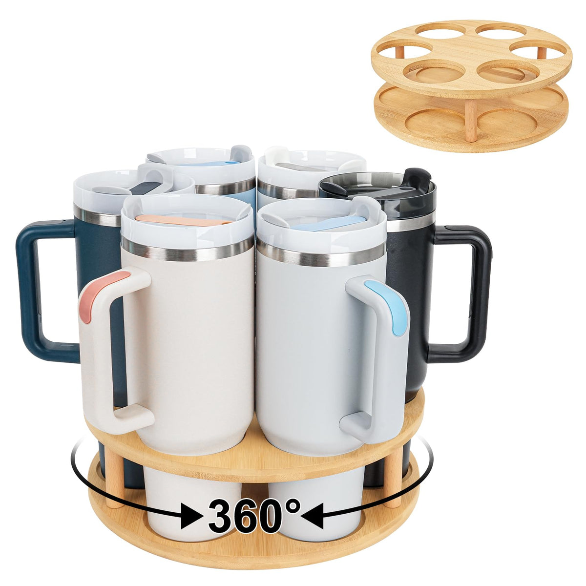 Rotatable Cup Holder for Stanley Water Bottle Organizer for Stanley 40/30/20/14 oz Tumbler with Handle Kitchen Organizers and Storage for Stanley Cup Accessories Organizer for Stanley Cups (1 Pack)