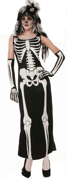 Women's Skeleton-Print Long Dress