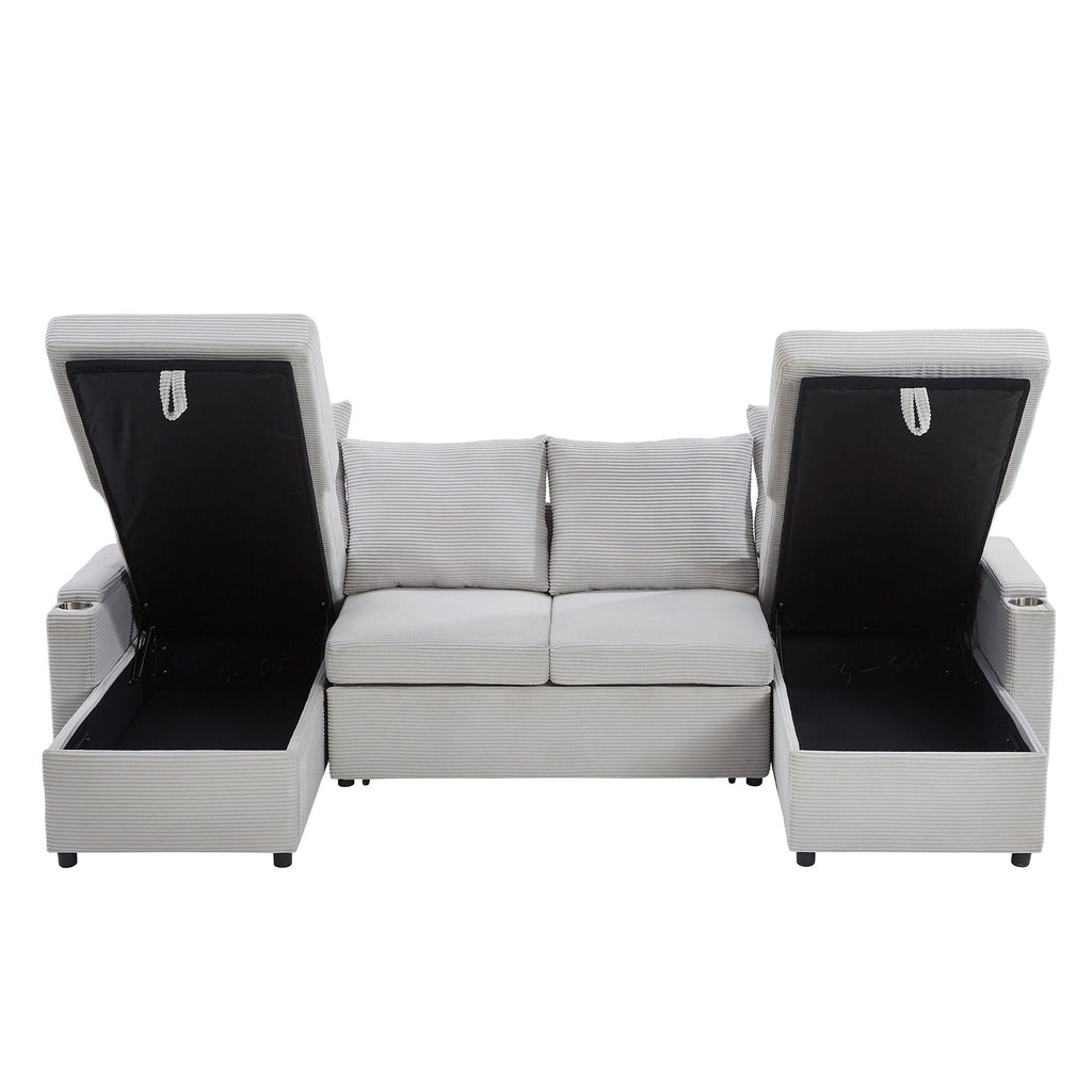 U Shaped Sectional Sofa Bed with