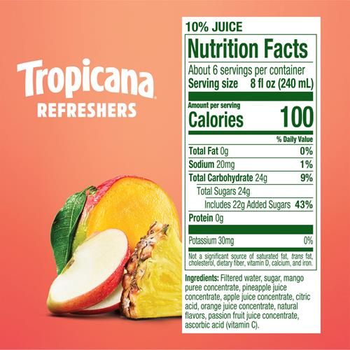Tropicana Refreshers Pineapple Mango Juice Drink – 46 fl oz