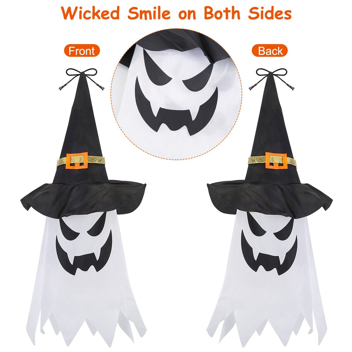 Ghost & Witch Hat Halloween String Lights, 11.6 ft