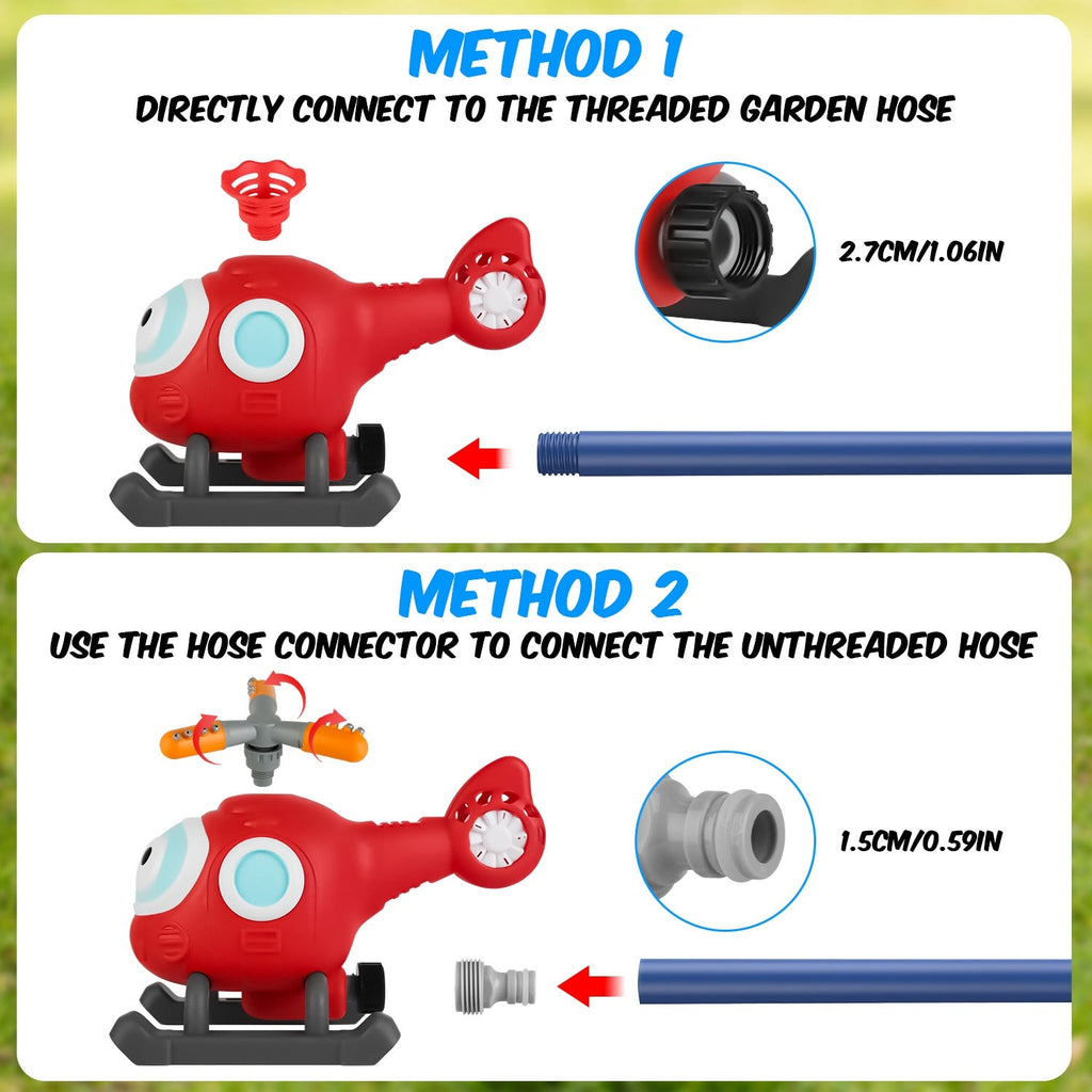 2-in-1 Rotating Water Sprinkler & Baseball Toy