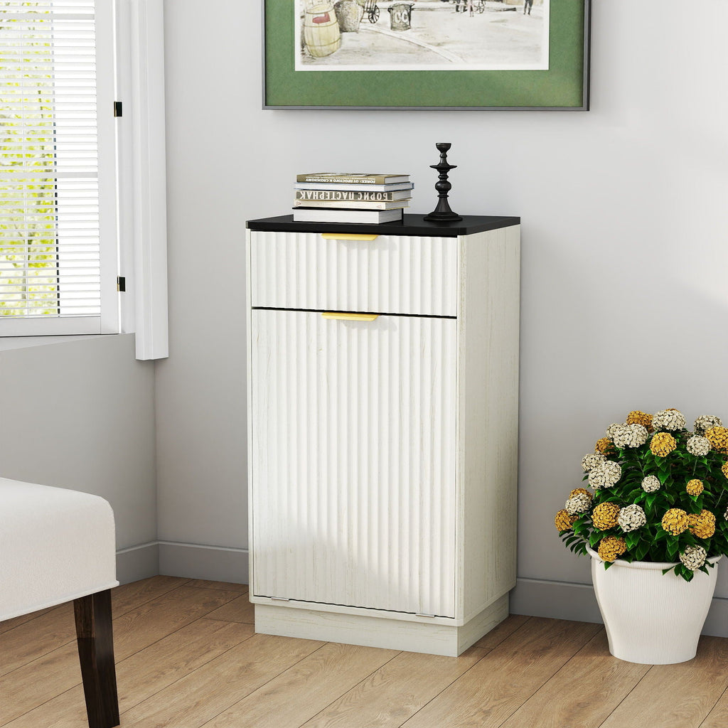 Tilt-Out Trash Cabinet with Wave-Textured Drawer
