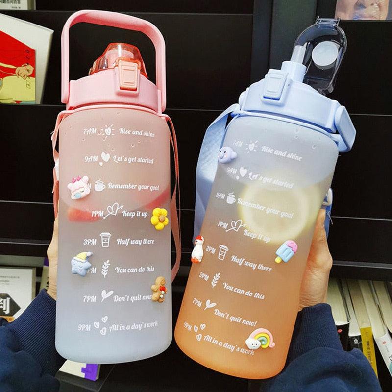 2 L Motivational Water Bottle with Time Markers