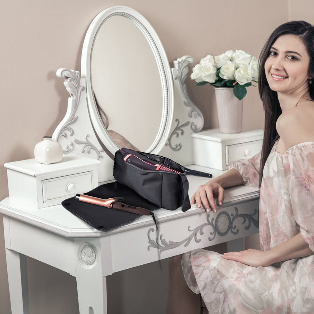 2-in-1 Hair Tool Travel Bag & Heat-Resistant Mat