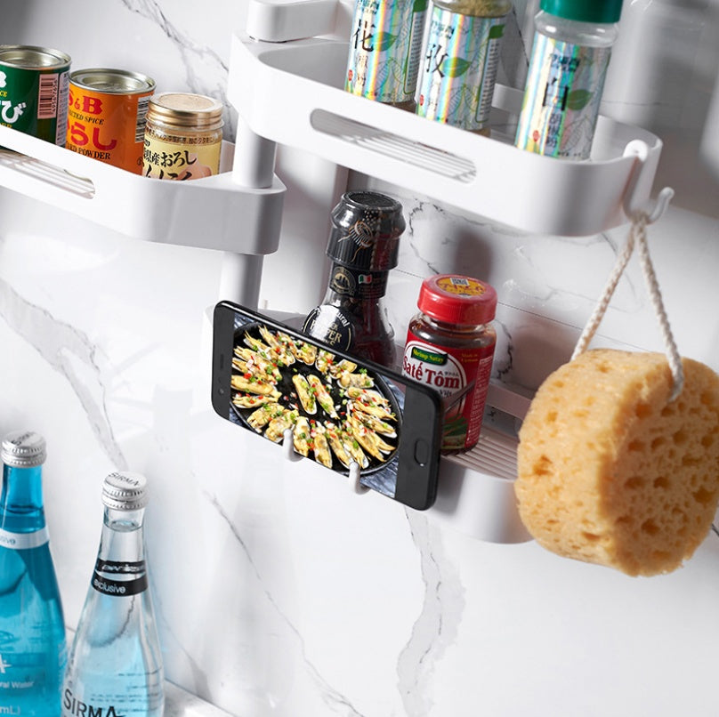 Rotating wall-mounted storage box kitchen bathroom