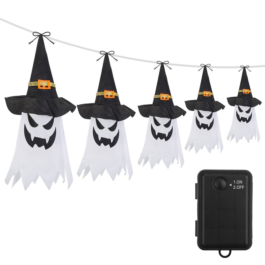 Ghost & Witch Hat Halloween String Lights, 11.6 ft