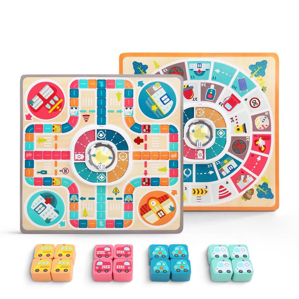 Wooden Flying Chess Board Game for Kids