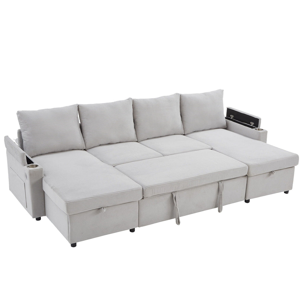 U Shaped Sectional Sofa Bed with