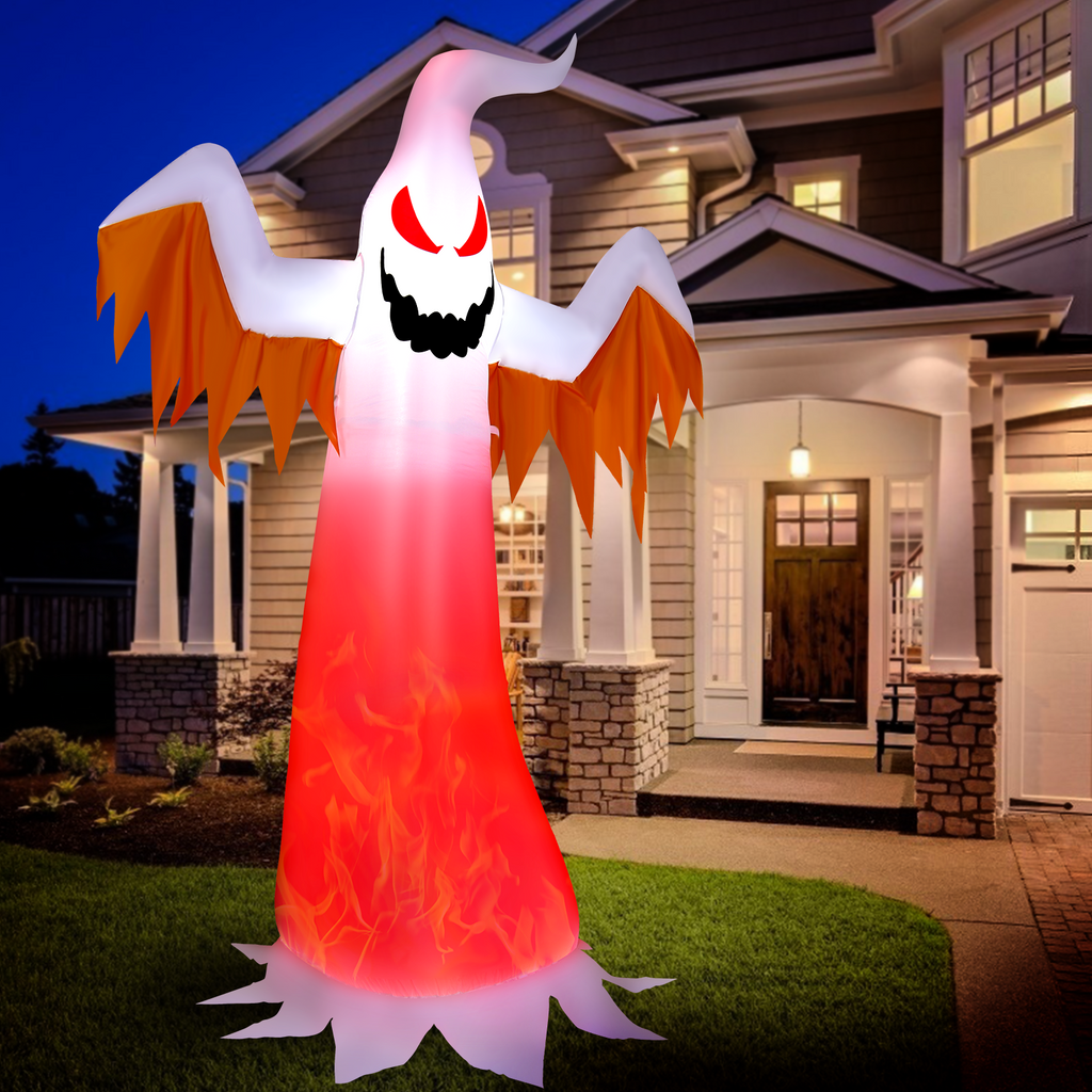 8-ft Halloween Ghost Inflatable with Flame-Effect LEDs
