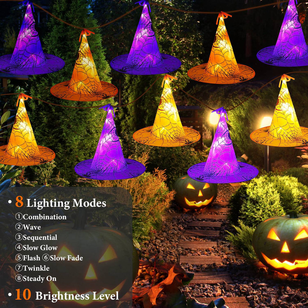 Witch Hat String Lights, 8 Hats, 13 ft