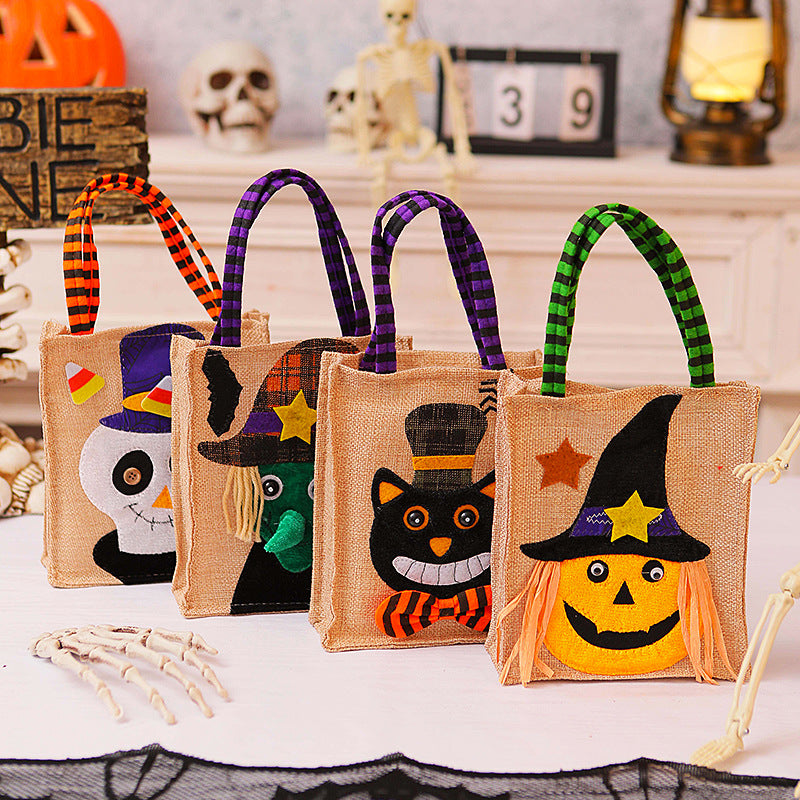 Halloween Linen Candy Tote
