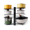 Adjustable Steel Pot & Pan Rack – Black