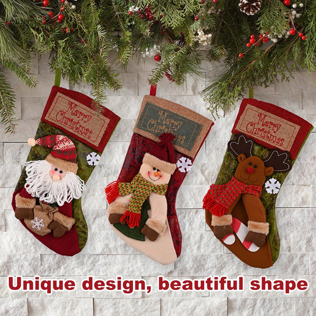 Santa, Snowman & Reindeer Christmas Stocking