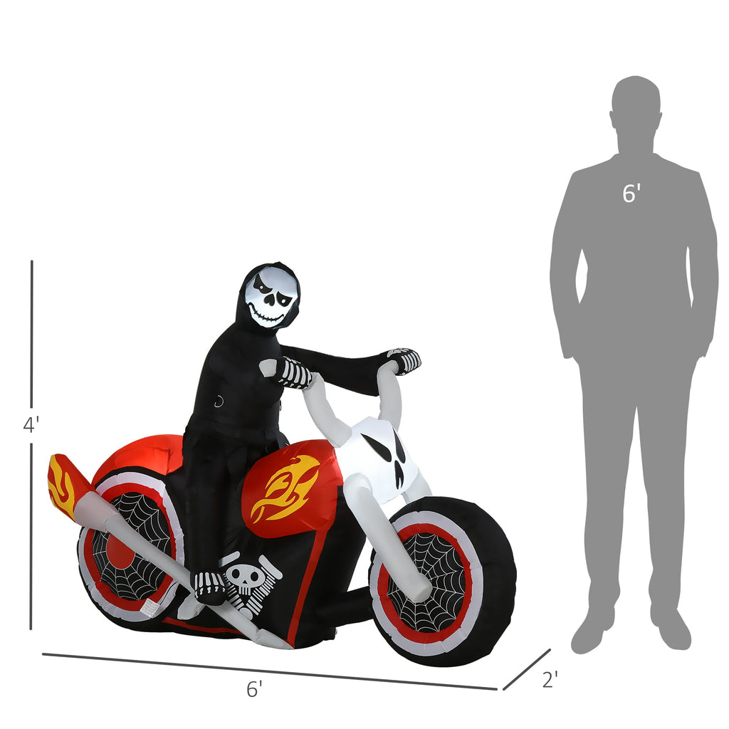 6-ft White Ghost Biker Inflatable with LEDs