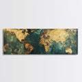 Gold World Map Framed Canvas Print