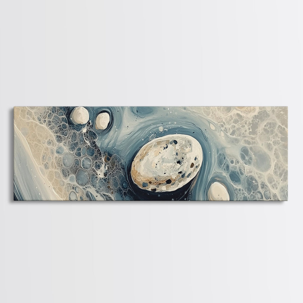 Fluid Abstract Pebbles Framed Canvas Print