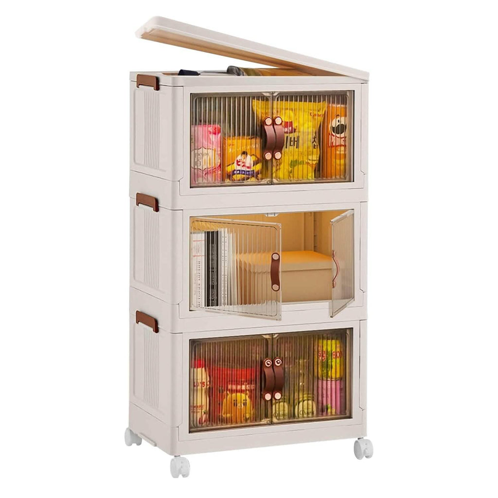 3-Piece Foldable Storage Bin Set with Front Doors