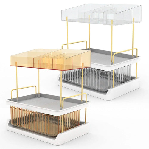 3-Tier Makeup Organizer with Divided Top & Drawer