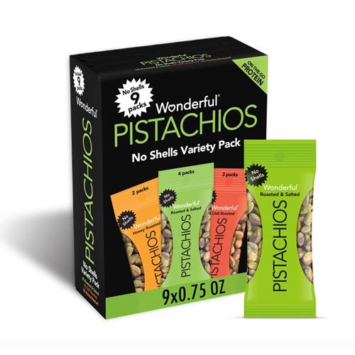 Wonderful Pistachios No Shells Variety Pack – 9 × 0.75 oz