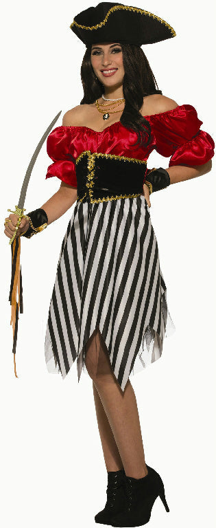 Women's Pirate Matey Dress & Hat Costume