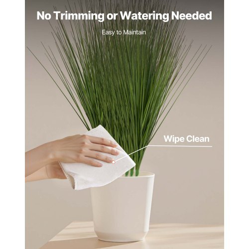 Artificial Grass Plant, 27 inch Faux Onion Grass Fake Greenery Shrubs Plant, Premium PVC for Indoor Outdoor House Home Garden Office Room Dcor, Housewarming, 8 Pack Green