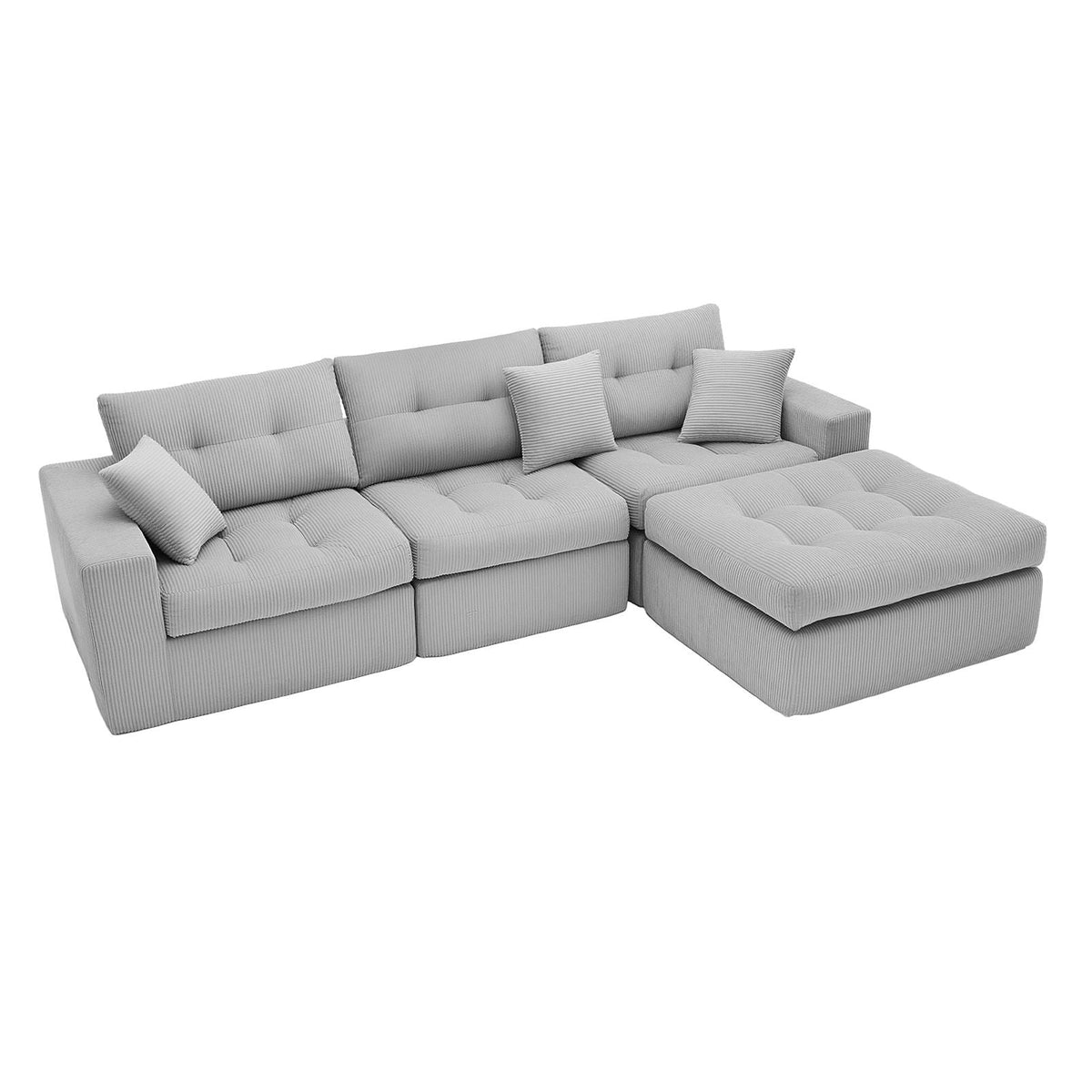 Corner Chaise L-Shaped Sectional Sofa Bed with No Assembly - Multiple Colors