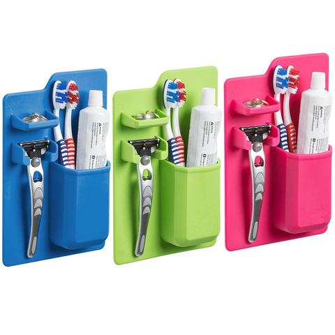 Multi-functional Silicone Toothbrush Holder Mighty Wall