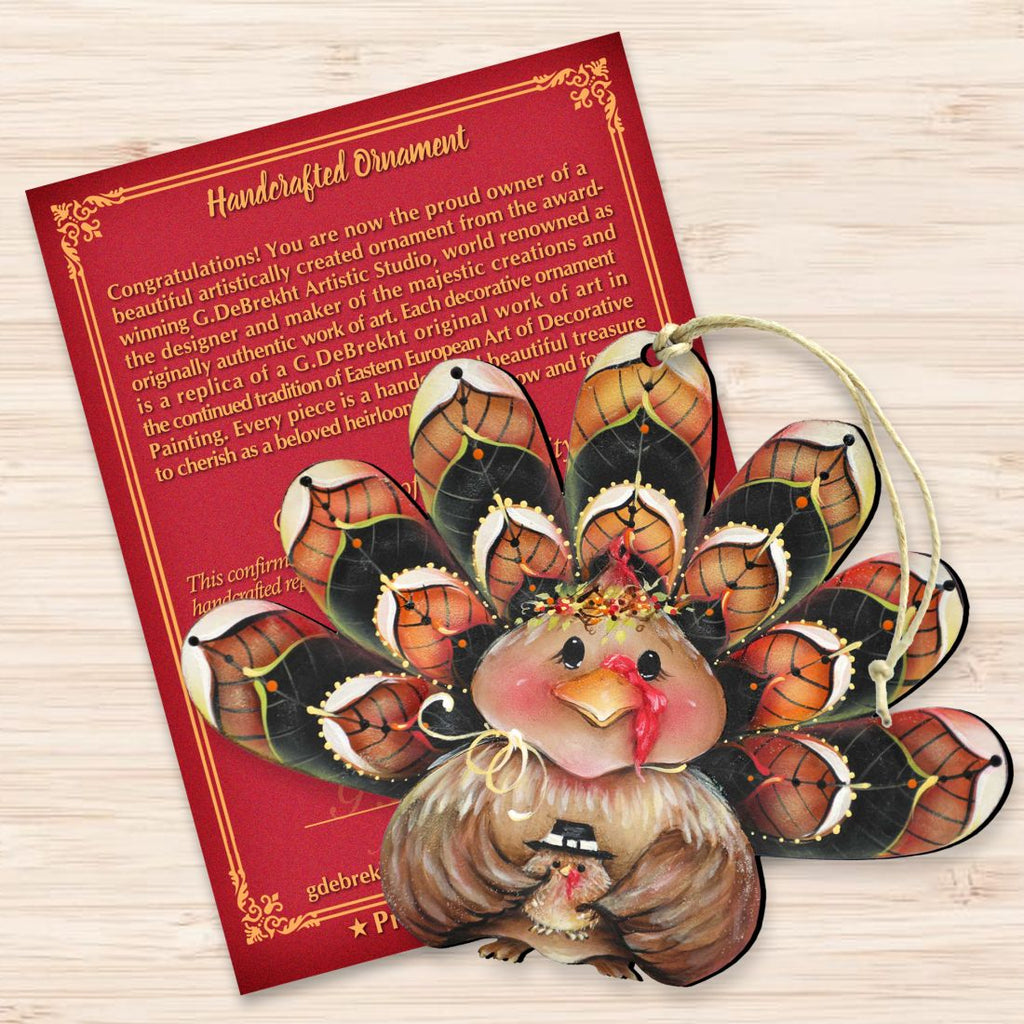 Be Thankful Turkey Sitter Wooden Ornaments