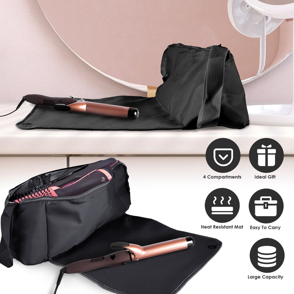 2-in-1 Hair Tool Travel Bag & Heat-Resistant Mat