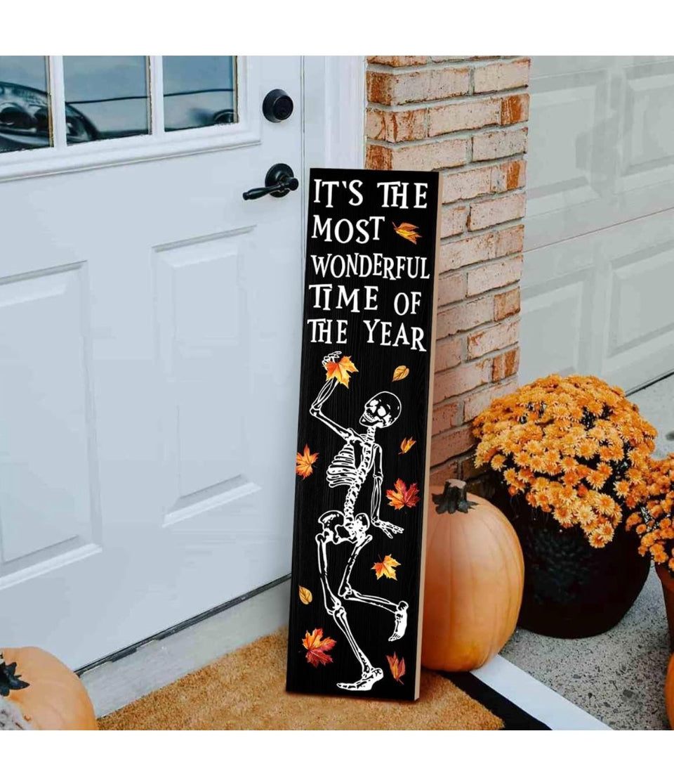 WUAHON Halloween Skull Porch Sign, Open-Box New