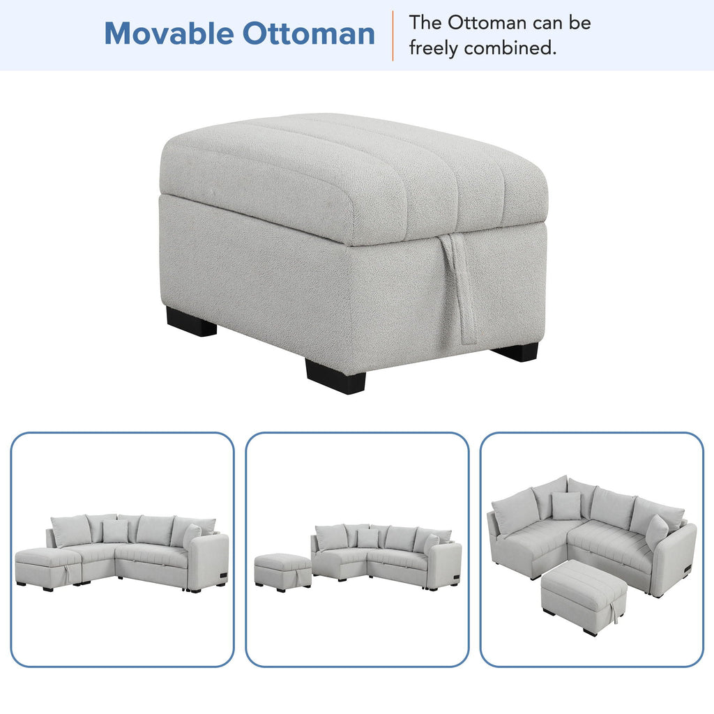 L-Shaped Sectional Pull Out Sofa Bed