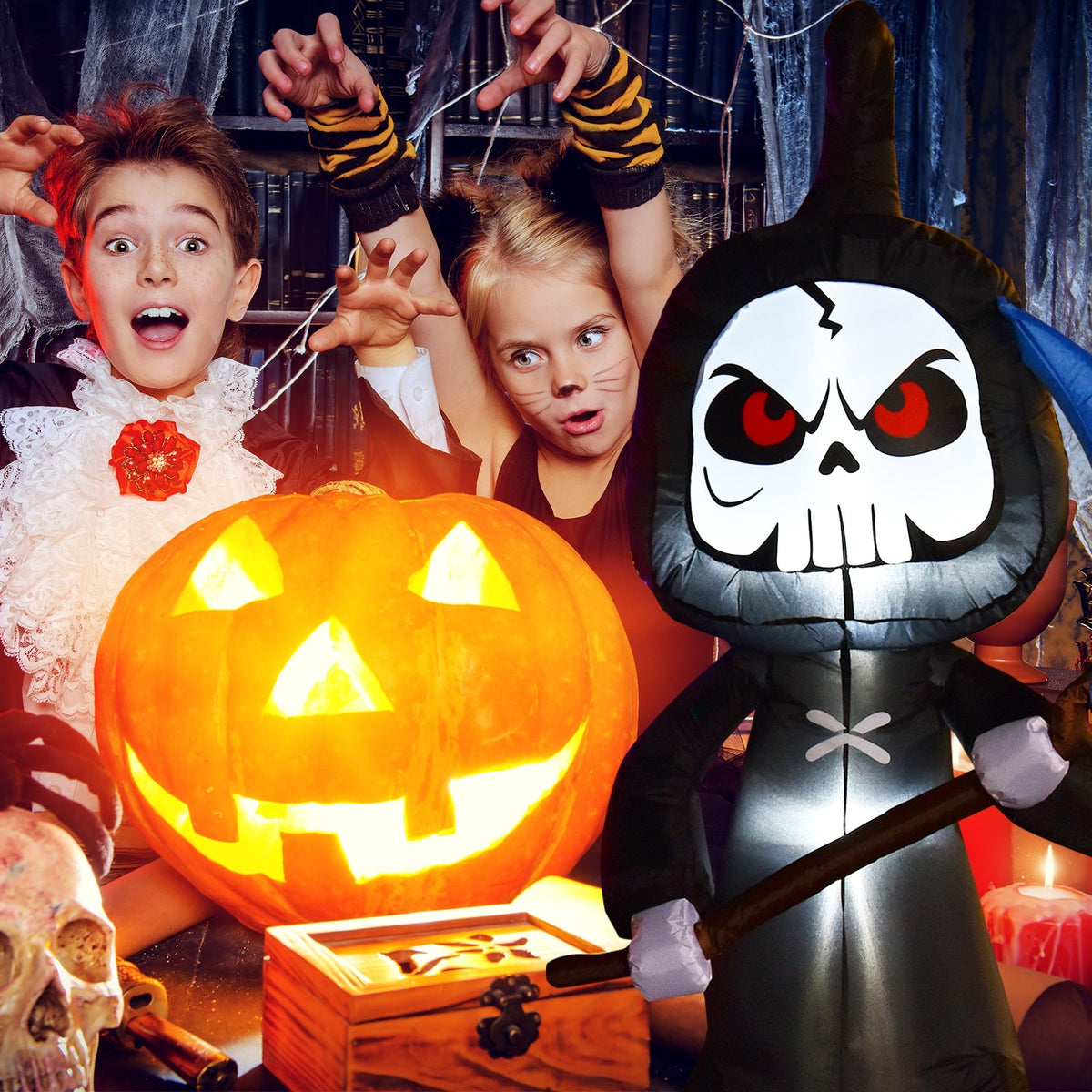 6-ft Light-Up Halloween Ghost Inflatable